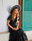 LOLO Wide-brim Jute Boater Hat in Black - My Pampered Life Seattle