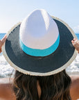 Fray Edge Color Block Panama Hat