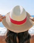 Fray Edge Color Block Panama Hat