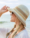 Multi-Stripe Bow Accent Sunhat