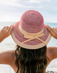 Multi-Stripe Bow Accent Sunhat