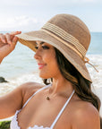 Multi-Stripe Bow Accent Sunhat
