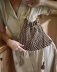 LYON Macrame Tote Bag, in Toasted Beige - My Pampered Life Seattle