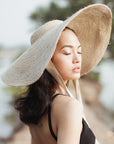 LOLA Wide Brim Jute Straw Hat In Natural Beige