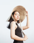 LOLA Wide Brim Jute Straw Hat In Natural Beige