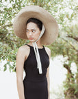 LOLA Wide Brim Jute Straw Hat In Natural Beige