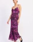 Emory Park | Adelisa Purple Floral Mesh Maxi Dress