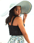 MARIGOLD Hand-embroidered Ribbon Bustier Top In Black