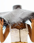 MARIGOLD Hand-embroidered Ribbon Bustier Top In White