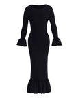 MARJORIE Bamboo Ruffle Dress, in Black - My Pampered Life Seattle