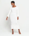 MARJORIE Bamboo Ruffle Dress In Off-white - My Pampered Life Seattle