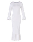MARJORIE Bamboo Ruffle Dress In Off-white - My Pampered Life Seattle