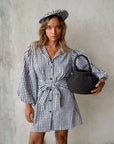 MEGHAN Mini Gingham Dress, in Black - My Pampered Life Seattle