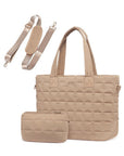 Mila Quilted Traveler Tote with Mini Clutch