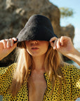 NAOMI Jute Clochet Straw Hat in Black - My Pampered Life Seattle