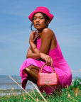 OLA Recycled Midi Dress In Dragonfruit Pink