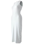 OLA Ecovero Rib Midi Dress In Off White - My Pampered Life Seattle