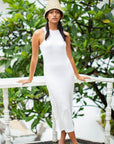 OLA Ecovero Rib Midi Dress In Off White - My Pampered Life Seattle