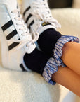 Oh So Chic Plaid Ruffle Top Socks