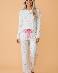 Sugarplum Christmas Patchwork Pajama Set — White