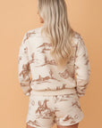 Western Long Sleeve Top & Shorts Set