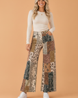 Western Print High Waist Wide Leg Jeans