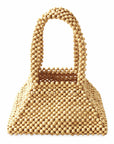 PYRAMID Beaded Tote Bag in Nude Beige