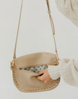 Pebbled Sabrina Studded Bum Bag