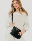 Pebbled Sabrina Studded Bum Bag