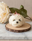 Cute Puppy Sculpture Candle – Hand-Poured Soy Wax | Ivory, Brown & Pink