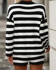 Miss Sparkling | Striped Long Sleeve Two Piece Set