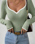 Miss Sparkling |Ribbed Long Sleeve Top