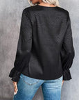 Miss Sparkling | Long Sleeve V- neck Blouse