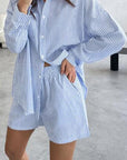 Miss Sparkling | Striped Two Piece Shorts Set