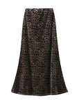 Miss Sparkling | Velvet Leopard Midi Skirt