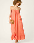 P.J. Salvage Sea You in Capri Hot Coral Dress