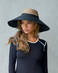RIRI Duo Jute Handwoven Straw Hat In Natural & Black - My Pampered Life Seattle