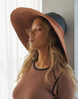 RIRI DUO Jute Handwoven Straw Hat in Burnt Sienna & Black - My Pampered Life Seattle