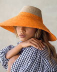RIRI Duo Jute Handwoven Straw Hat In Tangerine Orange - My Pampered Life Seattle