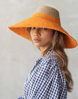 RIRI Duo Jute Handwoven Straw Hat In Tangerine Orange - My Pampered Life Seattle