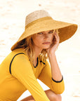 RIRI DUO Jute Handwoven Straw Hat In Nude & Golden Yellow - My Pampered Life Seattle