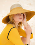 RIRI DUO Jute Handwoven Straw Hat In Nude & Golden Yellow - My Pampered Life Seattle