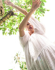 Rosemary Dotted Plaid Cotton Dress, in Off white - My Pampered Life Seattle