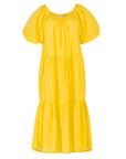 ROSEMARY Dotted Cotton Dress, in Sunflower Yellow