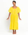 ROSEMARY Dotted Cotton Dress, in Sunflower Yellow - My Pampered Life Seattle
