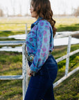 Denim Rose Button Up
