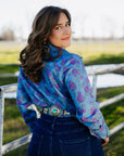 Denim Rose Button Up