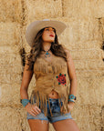 Wild Rose Fringe Vest