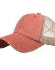 Distressed Messy Bun Hat Cap