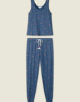 P.J. Salvage Star Spangled Summer True Navy Cherry Print PJ Set